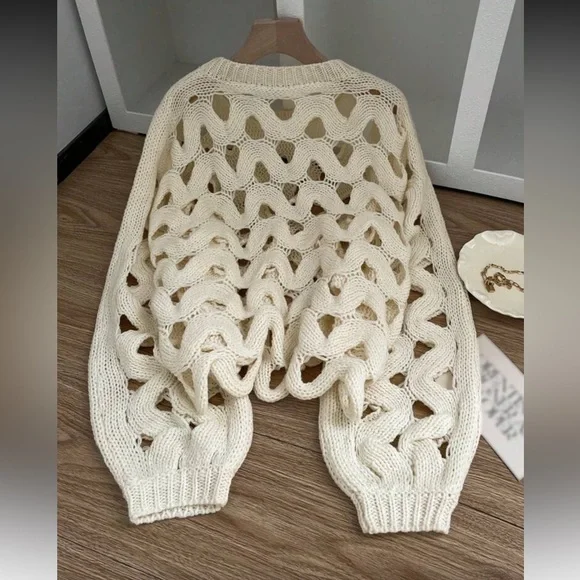 Cream Knit Sweater #holidays #winter - Picture 4 of 7